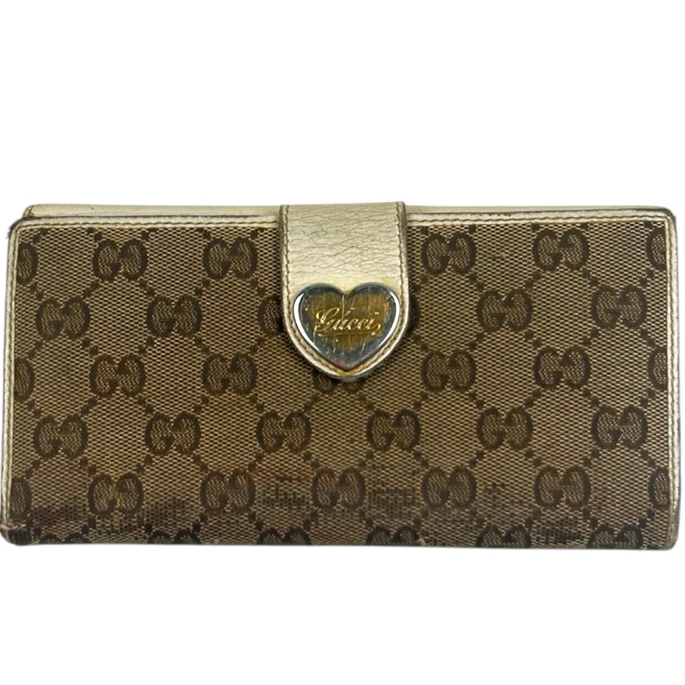 Gucci Beige Ebony Double G Bi-Fold Wallet